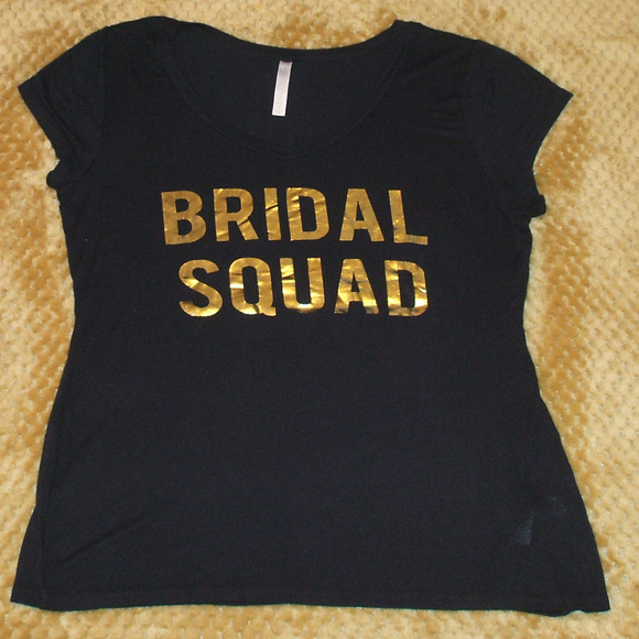 Black & Gold Bridal Squad V Neck Shirt - Picture 2 of 3
